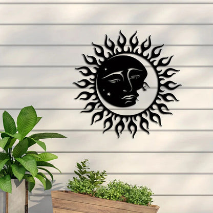 Metal Sun And Moon Art Wall Decor, Sun And Moon Metal Wall Decor
