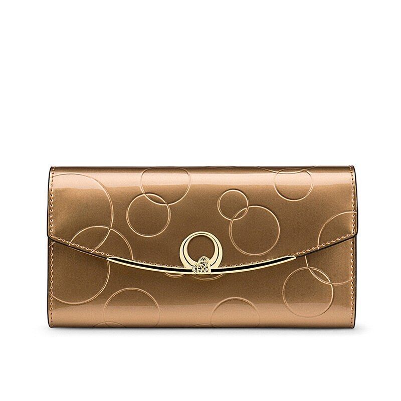 Long Wallet Fashion Purse Leather Red/Gold/Blue Clutch 3.5*10*19CM Polyester Bag