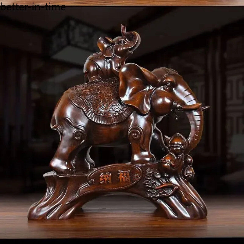 Fortune Wealth Elephant DecorGourd Elephant Decor Feng Shui Crafts