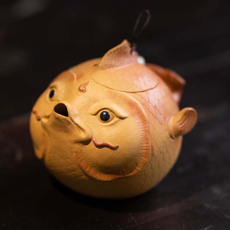 Full Handmade Tea Pot Fish Design China Yixing Zisha Duan Clay Master Pot 130ml