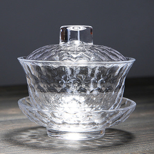 Japanese Style Glass Teaware Gaiwan Tureen Cup Bowl Kungfu Tea Set with Saucer