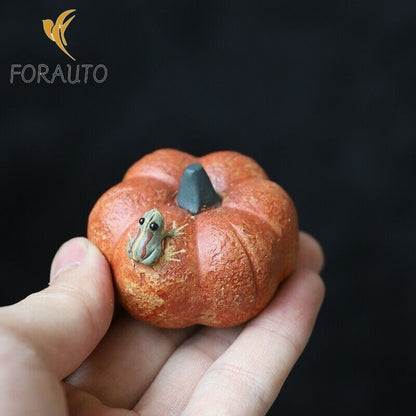 China Yixing Tea Pet Porcelain Pottery Ceramic Pumpkin Frog Statue, Frog -