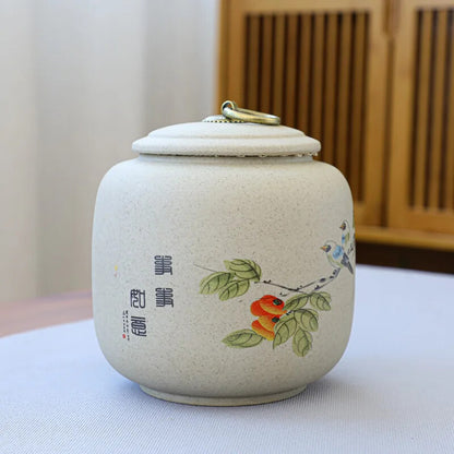 Tea Jar Ceramic Sealed Tank Home Pu 'er Tea Storage Container Tea Set Accessorie
