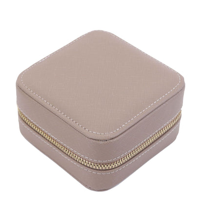 Customized Genuine Leather Earrings Ring Case Jewelry Storage Box 11.5*11.5*6 CM