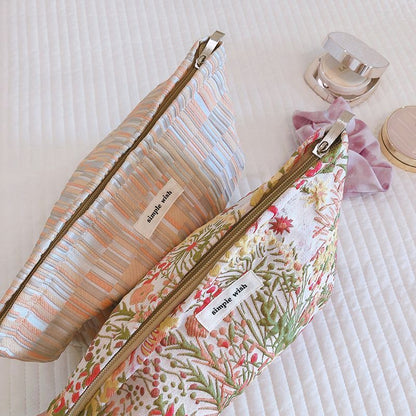 Romantic Cosmetic Bag Fabric Clutch Fresh Makeup Travel Organizer Storage Pouch