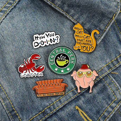 Cat Animal Funny Enamel Pin Brooch Bag Lapel Pin Cartoon Badge Pin Jewelry Gift*