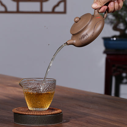 250ML Yixing Zisha Clay Pottery Pot Lotus Flower Tea Pot 9 Infuser Holes