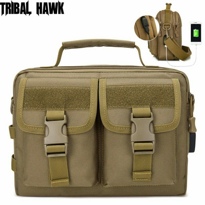 USB Charging Shoulder Bag Tactical Sling Backpack Briefcase Military Crossbody