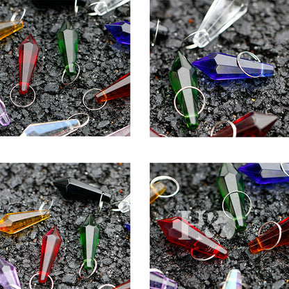50PCS Rainbow Chandelier Crystals Lamp Prisms Parts Hanging Drops Pendants 38mm