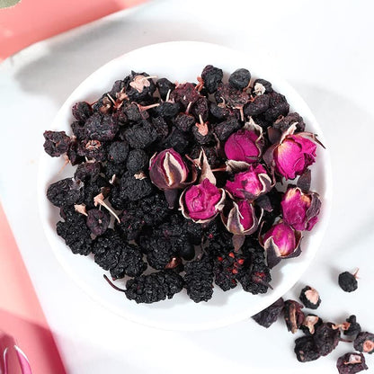 Black Goji Mulberry Rose Mixed Tea Rich in Anthocyanins 250g (5g*50 Sachets)