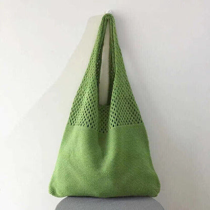 Large Capacity Totes Hollow Woven Shoulder Bag Knitted Handbags Crochet Braided