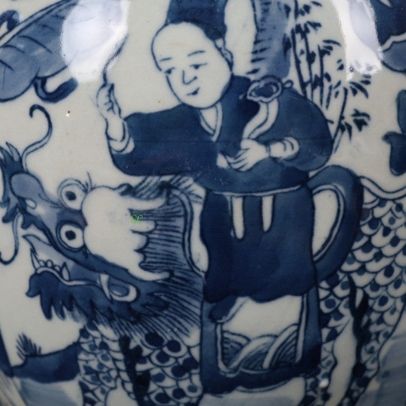 Chinese Antique Ancient Porcelain Blue and White Porcelain Jar Tea Can