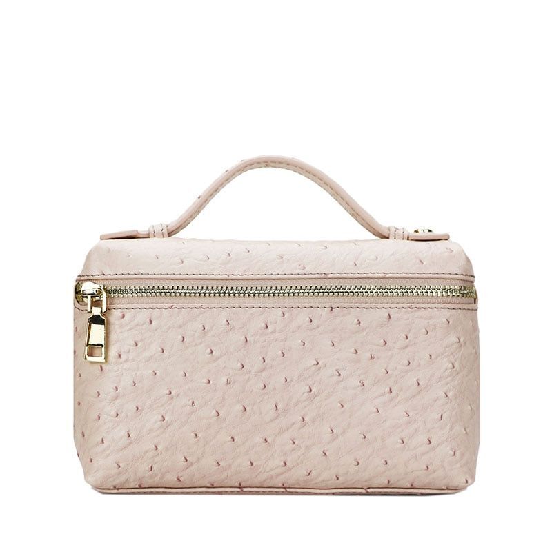 Handbag Ostrich Leather Portable Bag Small Square Clutch Bags Purse 19*12*6 CM