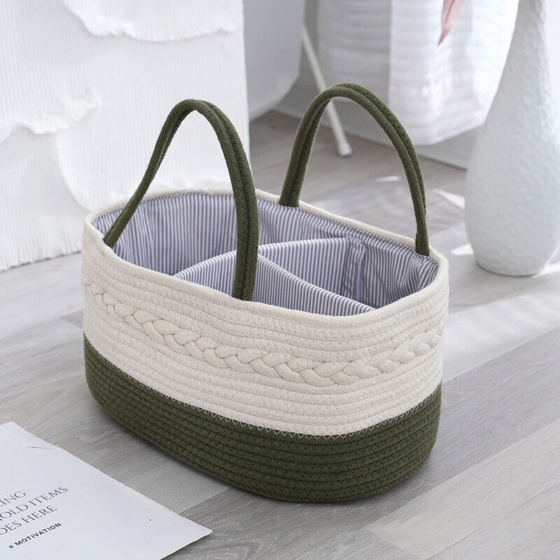 Cotton Baby Diaper Caddy Organizer Nursery Storage Bin Basket Mommy Handbag