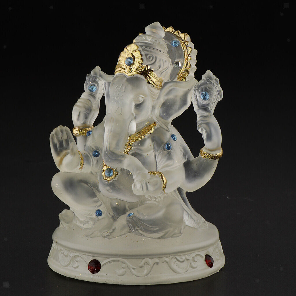 Blessing Statue Lord Ganesh Elephant God Resin Small Sculpture Ornament