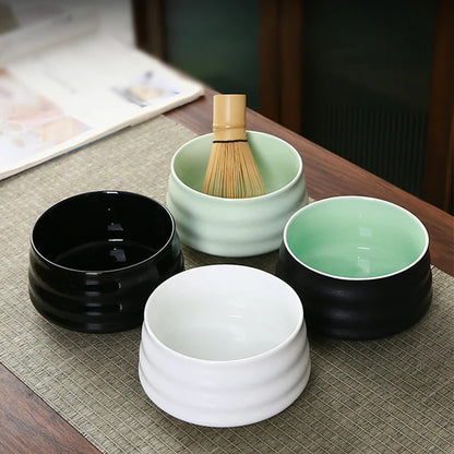 Embersceramic Ceramic Matcha Bowl with Bamboo Whisk and Chasen Holder