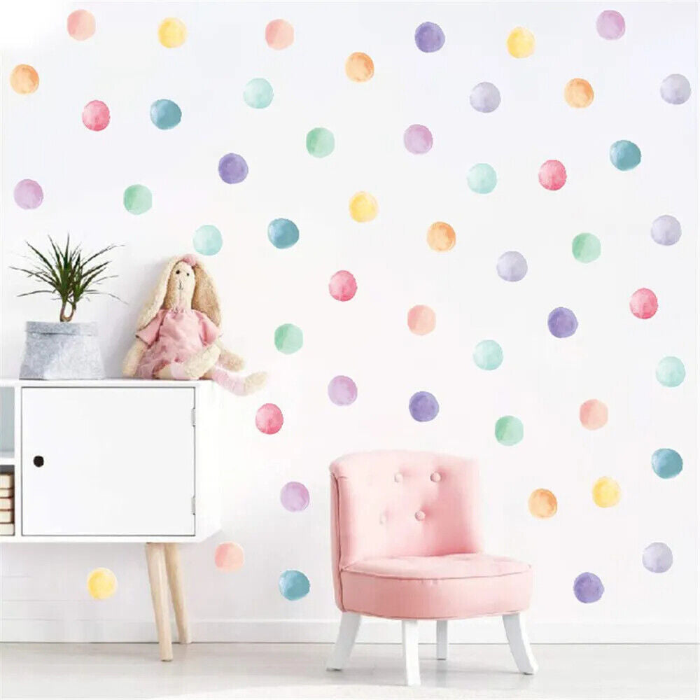 Wall Stickers Vinyl Multi-Color Polka Dots Kids Boys Girls Bedroom Circle Decals