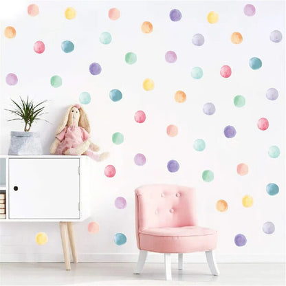 Wall Stickers Vinyl Multi-Color Polka Dots Kids Boys Girls Bedroom Circle Decals