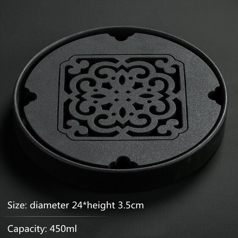 Black Ceramic Tea tray Kungfu Gongfu Tea Tray Serving Table Plate water storage