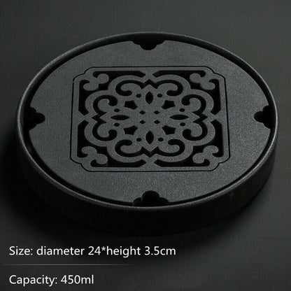 Black Ceramic Tea tray Kungfu Gongfu Tea Tray Serving Table Plate water storage