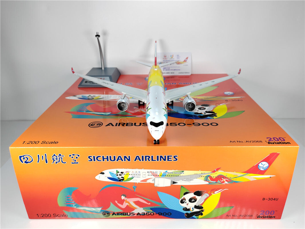 1:200 Aviation SICHUAN AIRLINES AIRBUS A350-900 Passenger Airplane Diecast Model