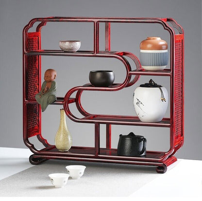 Rosewood Display Stand Shelf Rack Vase Art Pot Bonsai Statue Zen Decor