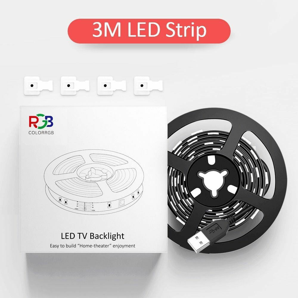 TV Backlight USB Powered LED Strip Light RGB5050 24 Inch-60 Inch Mirror PC APP