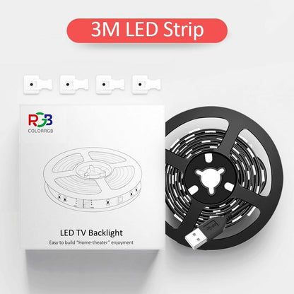 TV Backlight USB Powered LED Strip Light RGB5050 24 Inch-60 Inch Mirror PC APP
