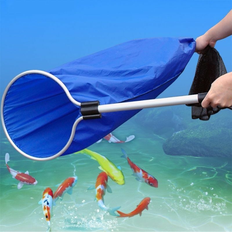Aquarium Large Fish Koi Fishing Landing Nets Catching Soft Mesh Baskets 30x50cm