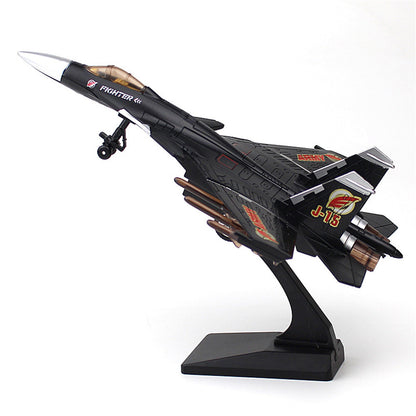 1:100 Pull Back Aviation Aircraft Model J-15 Military Fighter Plane Sound Light