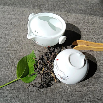 Chinese Tea Set Ceramic Travel Tea Set Kung Fu Gaiwan Teapot Kettle