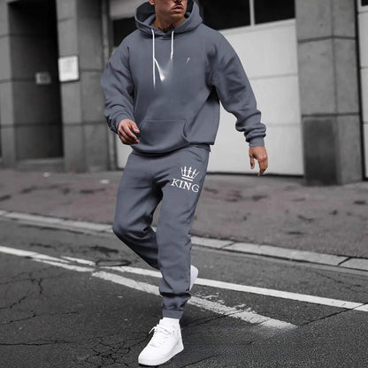 Men's Thickened Hoodie and Pants Set Casual Sportswear