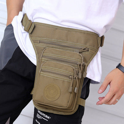 Military Male Hip Thigh Fanny Pack Camou Casual Shoulder Bag Nylon Waist Leg Bag