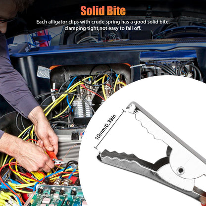Durable 50Pcs Electrical Test Clamps Metal Alligator Clips with Plastic Handle
