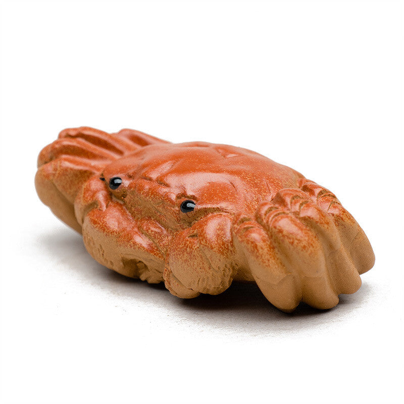 Creative Tea Pet Yixing Zisha Duan Clay Crab Statue Handmade Artware Decoration