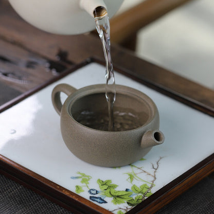 Big Mouth Tea Pot For Pu'er Tea Full Handmade Hanwa Pot Marked Zisha Qingduan