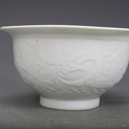 5.5" Chinese Yuan Nightlight Porcelain White Glaze 12 Zodiac Animal Dragon Cup