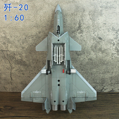 1:60 37CM China J-20 Stealth Fighter Plane Diecast Military Aircraft Model