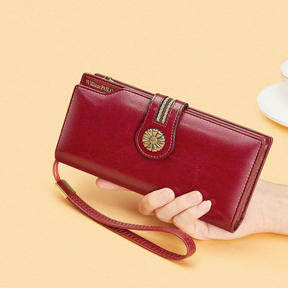 Card Holder Purses Leather Long Wallet Zip Hasp Bag Money Coin Pocket Card Bags