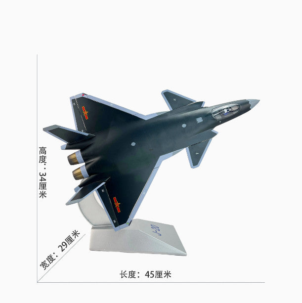 1:48 45CM J-20 2017 Stealth Fighter Jet Airplane Diecast Military Aircraft Model