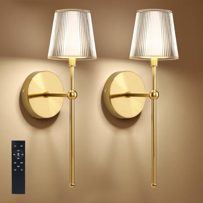 Battery Operated Wall Sconces Set of 2, Wireless Wall Sconce with Remote Dimmabl
