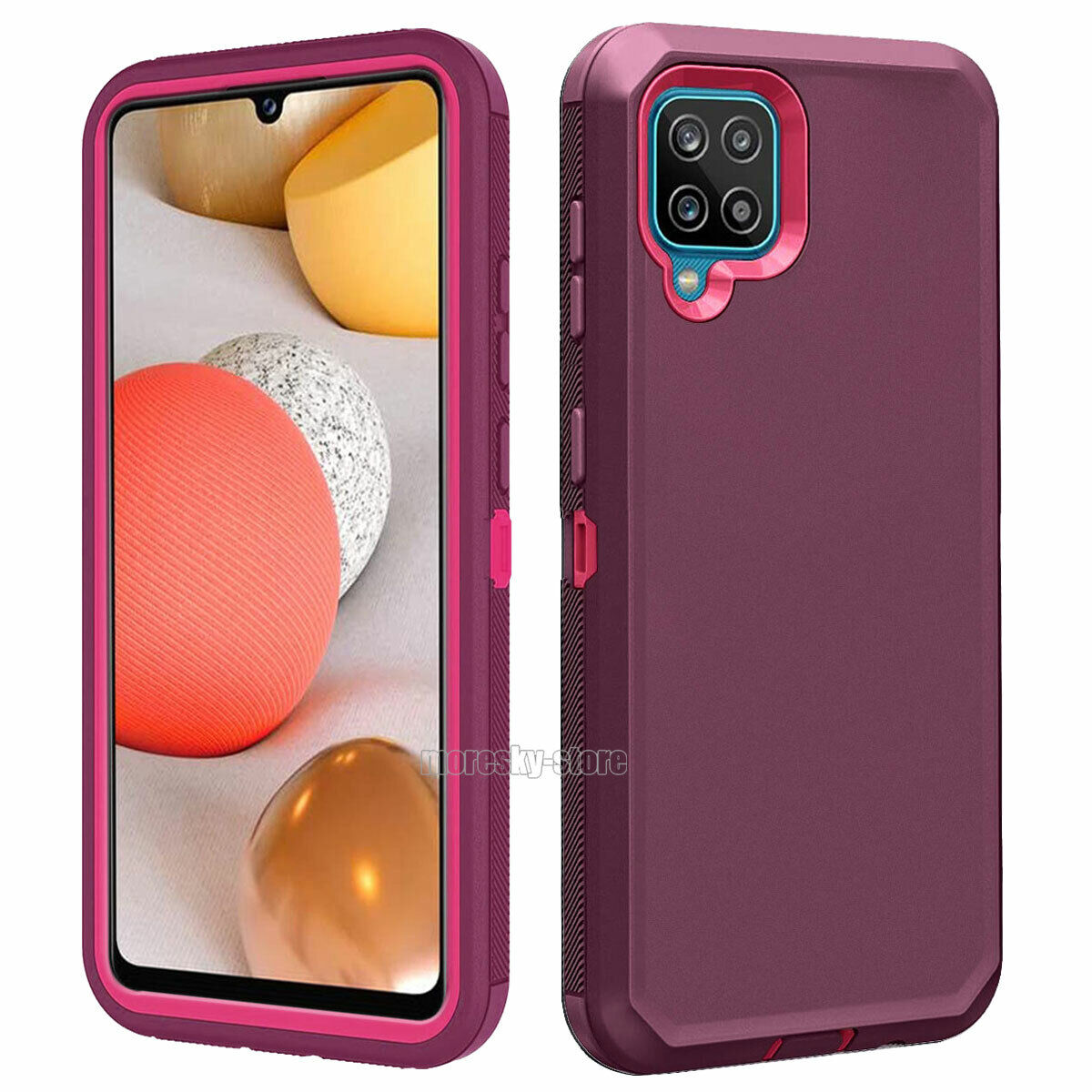 For Samsung Galaxy A42 5G Shockproof Rugged Rubber Case Phone Cover + Stylus