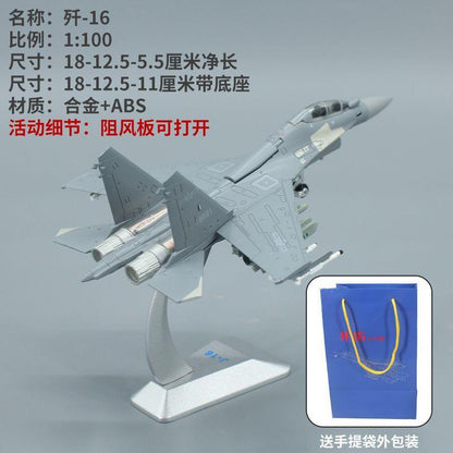 1:100 18CM Chinese J-16 Fighter Plane Airplane Diecast Military Aircraft Model