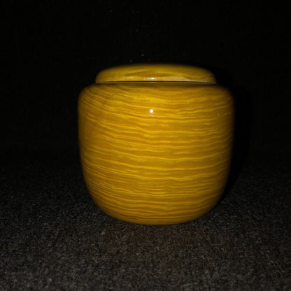 Large Leaf Nanmu Wood Jar 11×12cm Solid Wood Go/Tea Storage Jar Handcarved