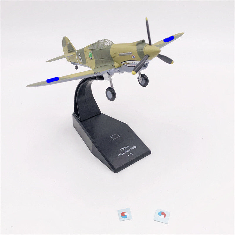 1:72 American P40 Flying Tigers Fighter WWII Military Aircraft Model Simulation