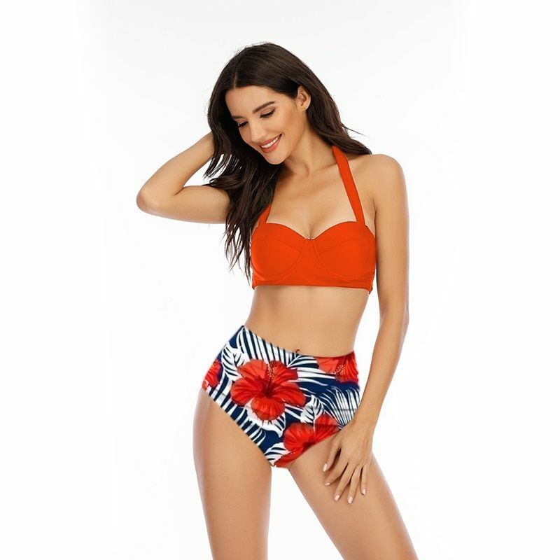Women Swimsuit Sleeveless Bikini Set Shorts Two Piece Set Bathing Suit Swimwear