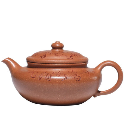 Original Ore Real Yixing Zisha Jiangpo Clay Tea Pot Chinese Handmade Carved Pot