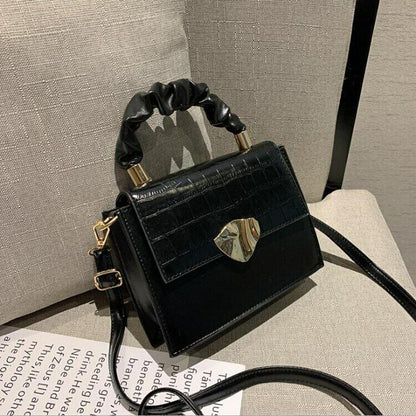 Solid Flap PU Leather Shoulder Bags Stone Pattern Crossbody Bags Female Fashion