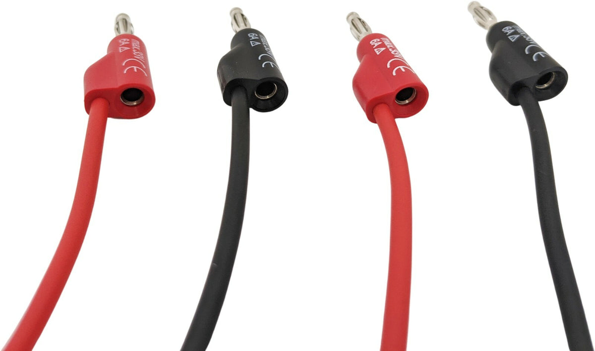 36-inch Banana to Banana Test Lead Set (Includes 1 Red & 1 Black), Stackable