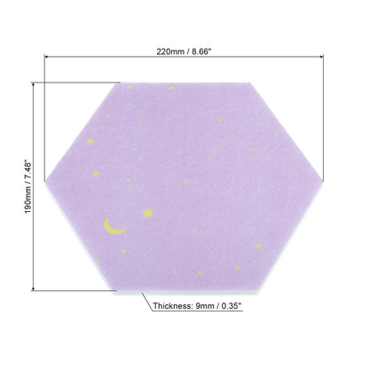 Message Board 4Pcs Felt Hexagon Tile Cork Self Adhesive Pin Sticky Notes Display